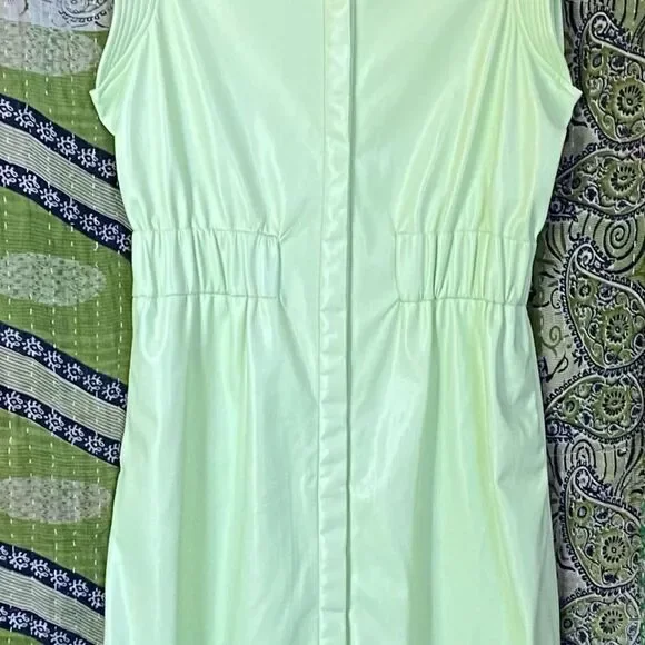 NWT House of Harlow 1960 Lime Green Vegan Leather Midi Shirt Dress Size Medium - Picture 5 of 16